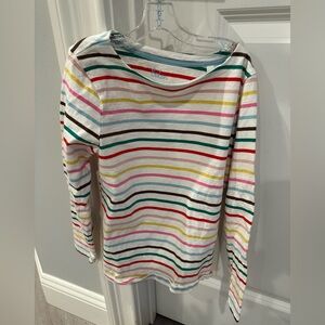 Boden Colorful Striped Long Sleeve Shirt Size 7-8 years